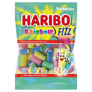 Haribo Rainbow F!ZZ kyselé želé pendreky s ovocnými příchutěmi 85g